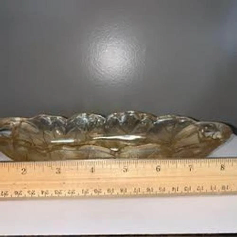 Vintage Indiana Glass Lily Pons Carnival Glass Relish Dish Marigold Sunflower